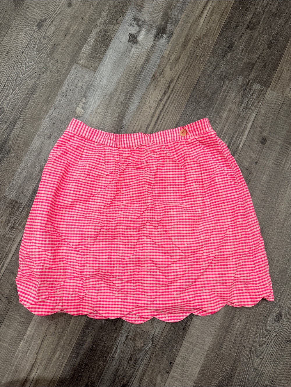Lilly Pulitzer Pink Gingham Scallop Hem Women's Skirt